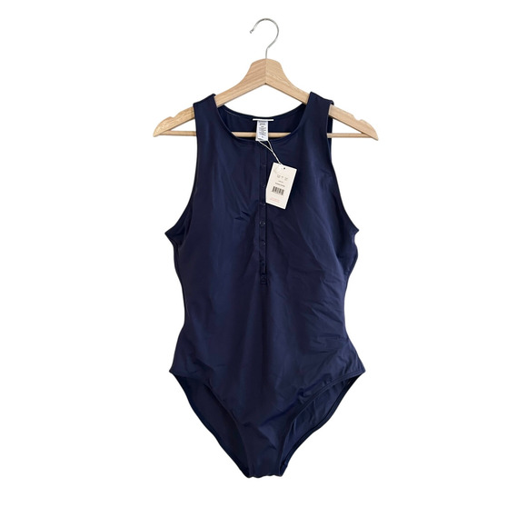 Andie Swim Eco Nylon The Malibu One Piece in Navy S NWT - Picture 4 of 8